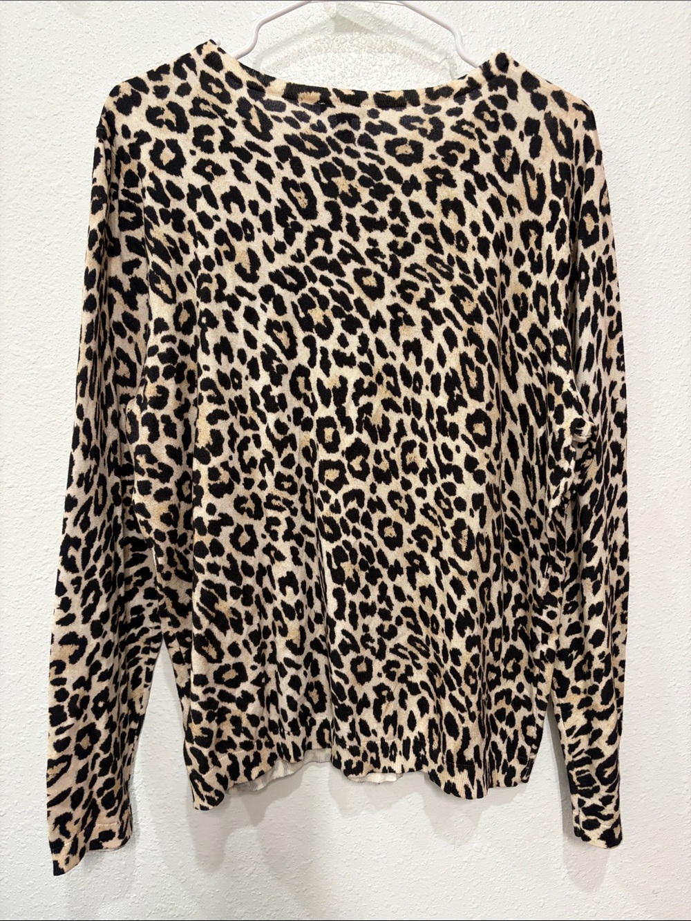 Talbots Leopard-Print Button-Front Sweater - Picture 5 of 6